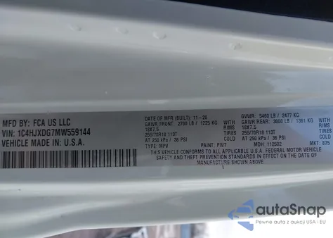 2021 Jeep Wrangler Unlimited 80Th Anniversary 4X4 из США, поврежденный, VIN 1C4HJXDG7MW559144